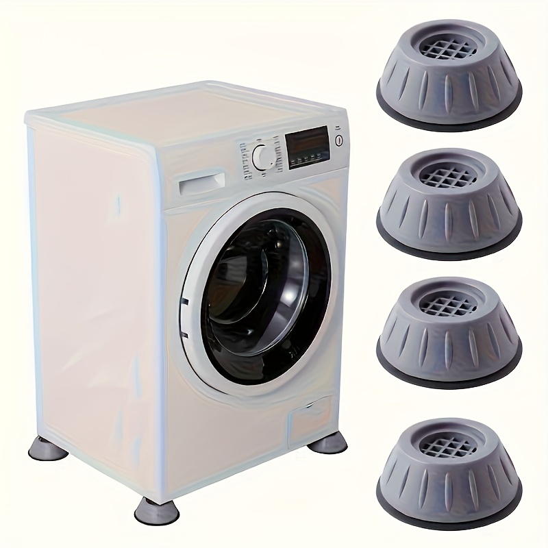 4pcs Anti-vibration Washing Machine Pads - Thickened Shock Absorbers, Non-slip For Washers And Refrigerators, Gray With