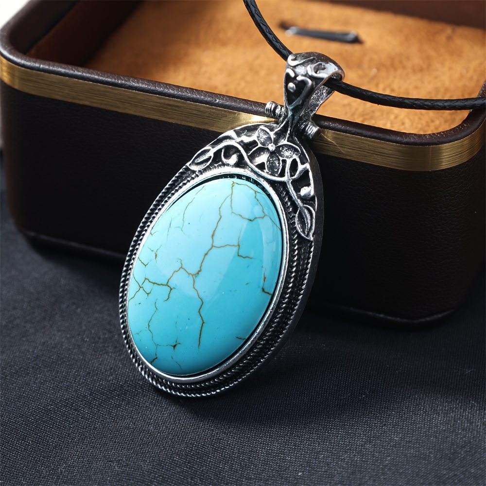 Image of 1pc Exquisite Fashion Oval Natural Stone Pendant Accessory Popular Matching Necklace Pendant Accessory Birthday Gift
