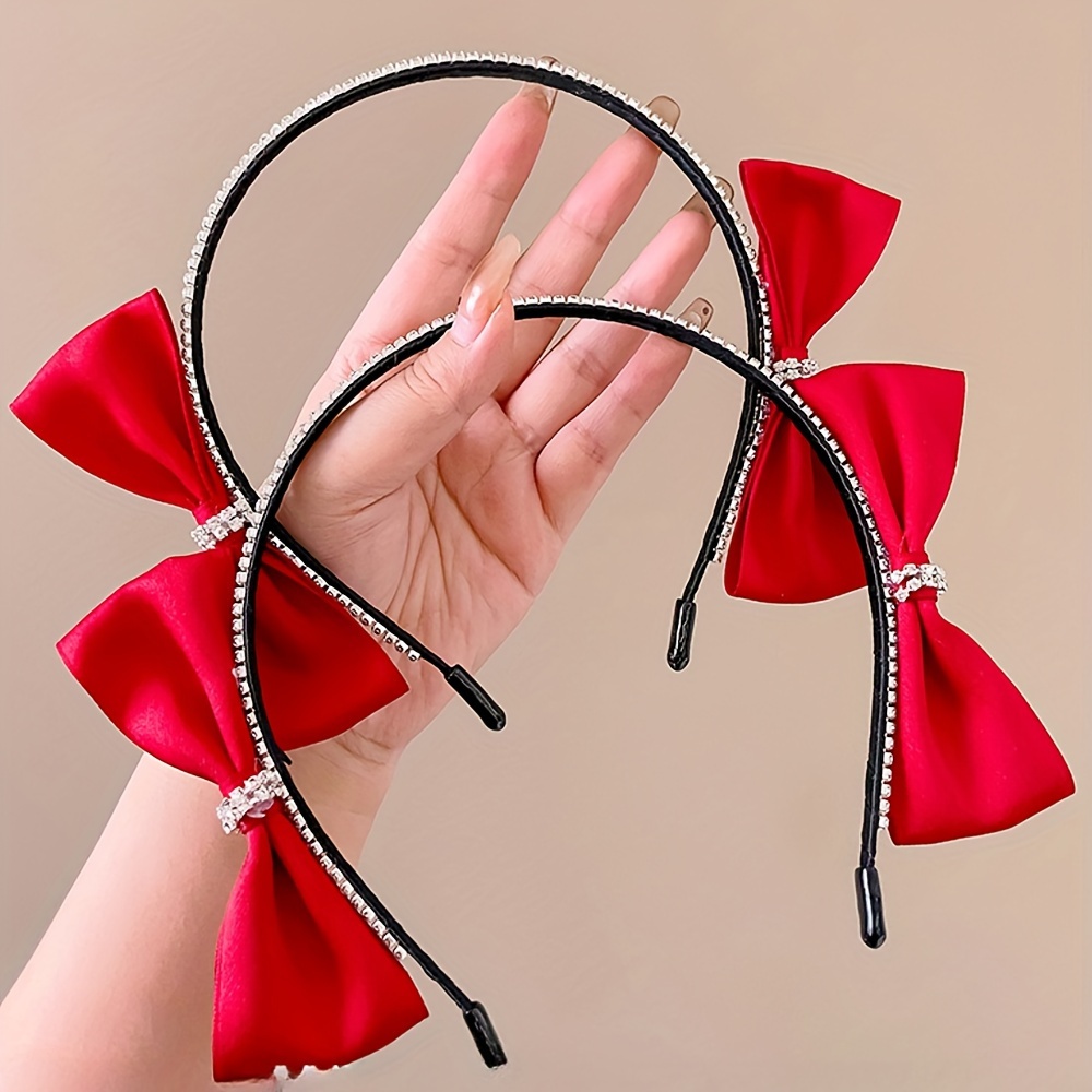 Big Red Glitter Bow Headband – Cute Hair Accessory For Women & Girls, Party & Costume Wear