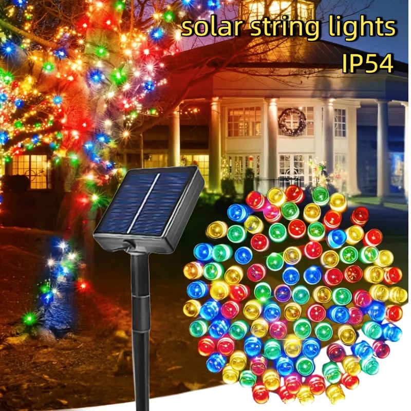Mehrfarbige LED-Weihnachtslichterkette mit Solarenergie */100/200/300 LED-Lampen, dekorative Lichterkette, solarbetrieben für Garten, Bäume Partydekorationen