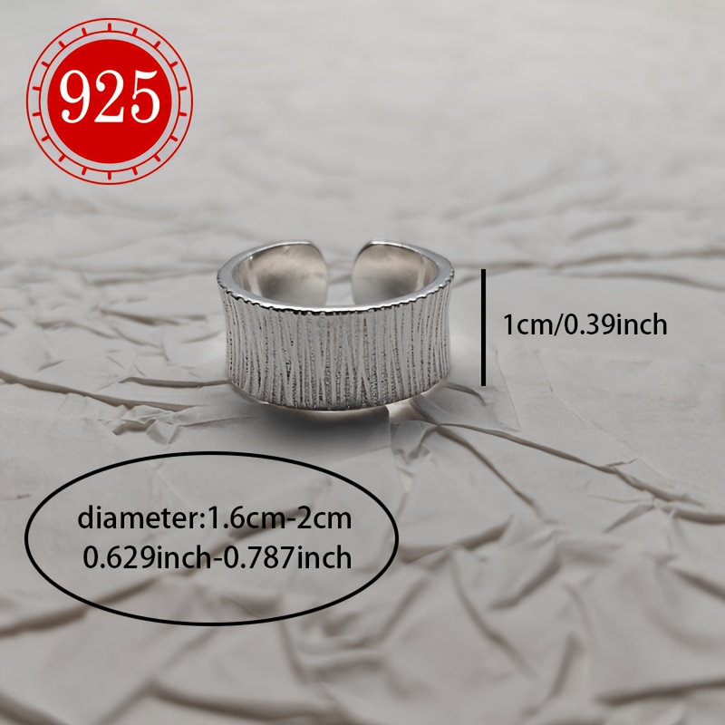 925 Silver Hypoallergenic Geometric Texture Ring