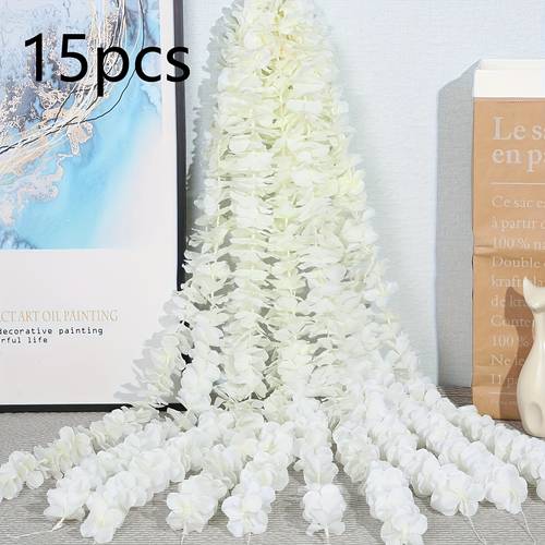 artificial white wisteria garland 1meter elegant hanging decor for easter home wedding bookshelves arches and walls flowing design easter floral arrangement artificial flowers