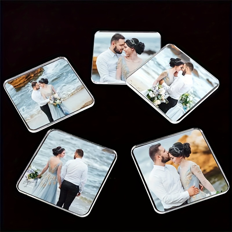 

1 Custom Acrylic Coaster - Diy Personalized With Your Photos & Text, Non-slip, For Weddings, Office, Kitchen, Bar & Restaurant Decor, Office Decor Accessories|elegant Coaster Design| Coasters