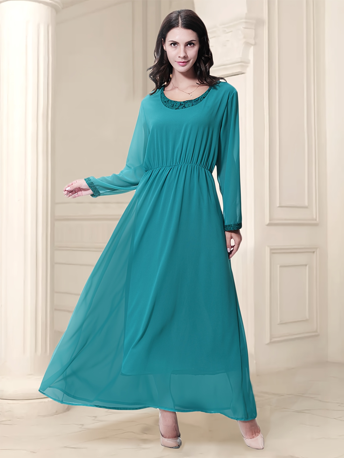sachin and babi light blue dress Buy China Wholesale Volfour Women Fashion Printed Chiffon Long Dress Chiffon  Long Skirt With Lining Chiffon Dress & Chiffon Dress $6.3 main image 0