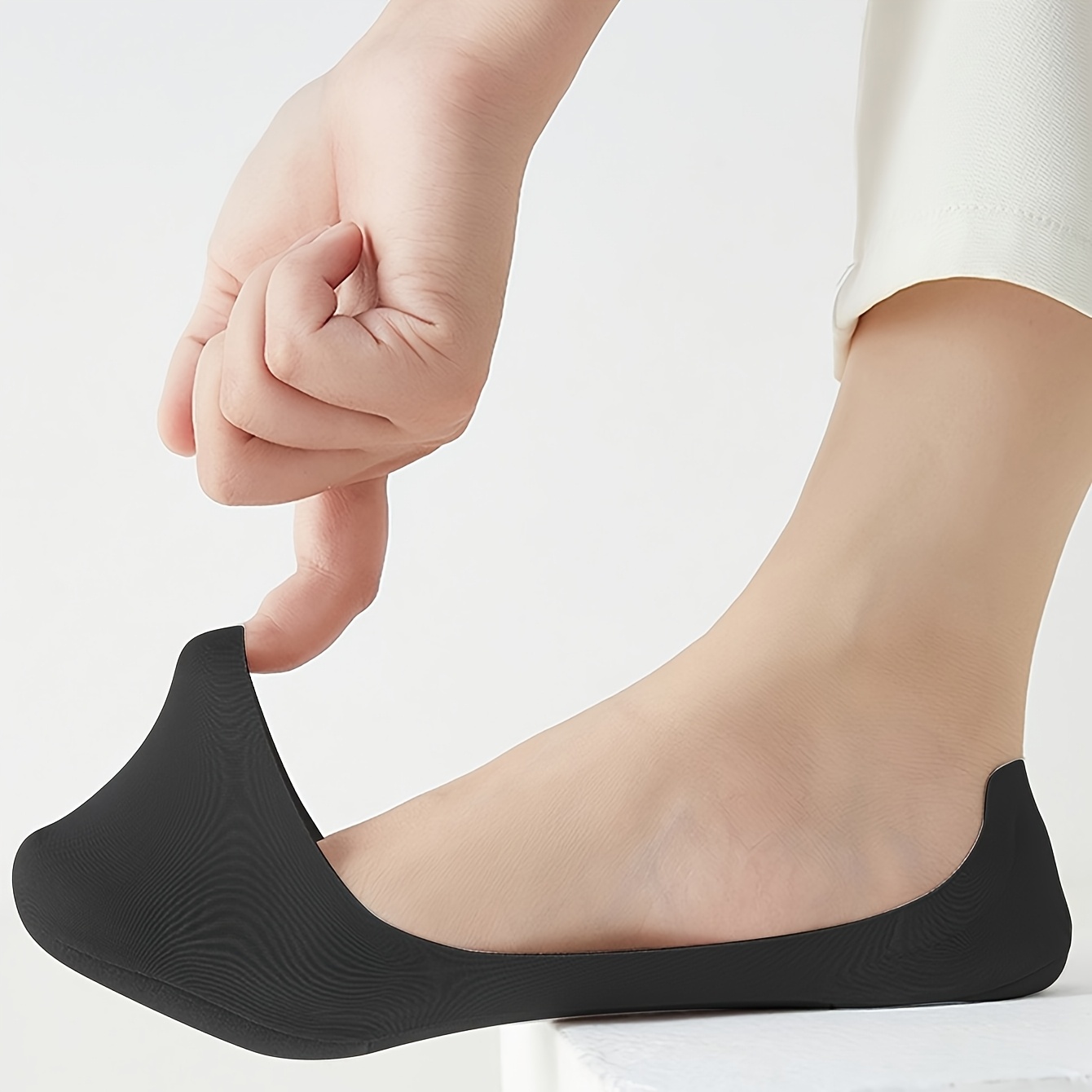 2 piezas de almohadillas   invisibles para calcetines de corte  , plantillas interiores antideslizantes y cómodas para calzado Detalles del producto 3