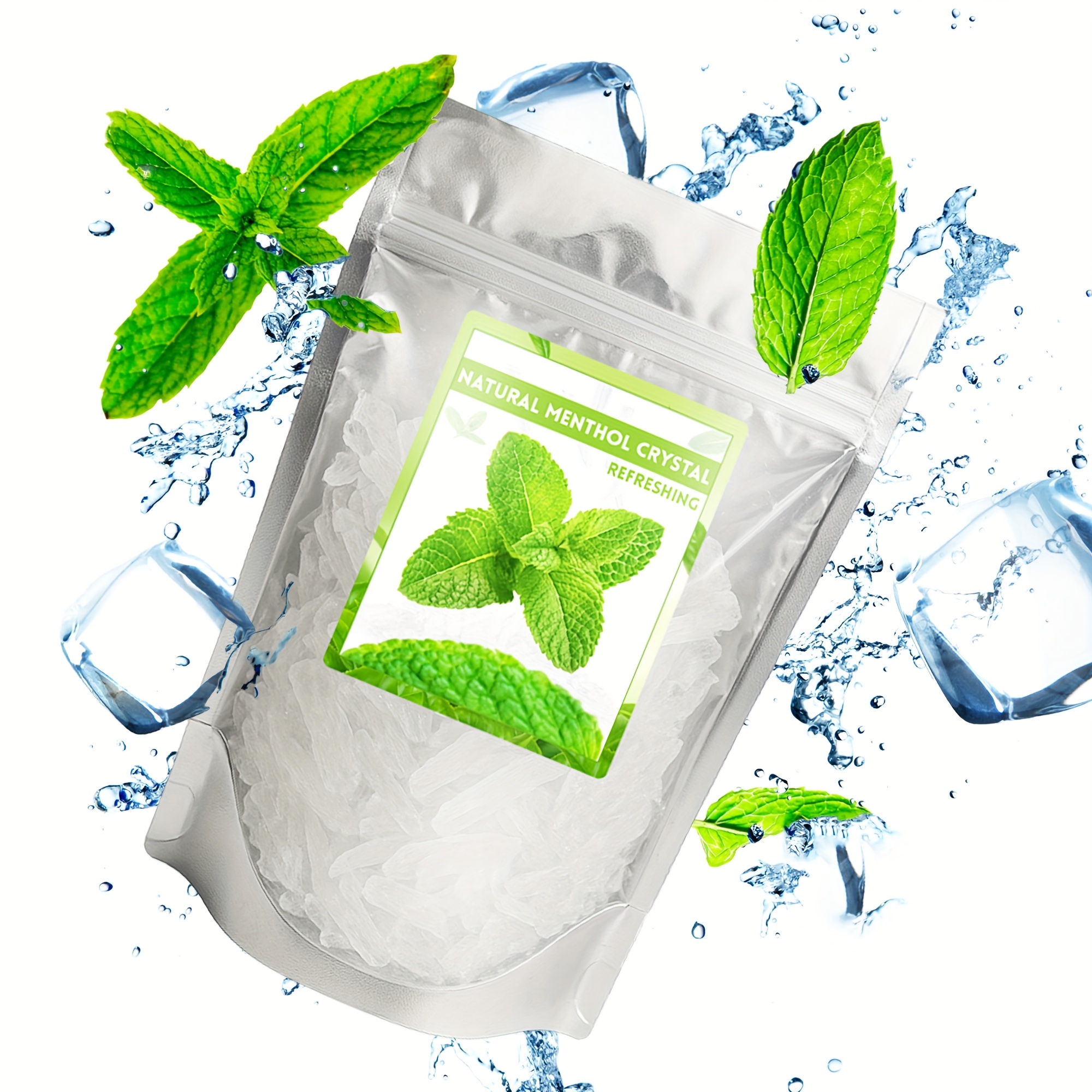 1oz Natural Menthol Crystal for Spa & Sauna - Refreshing Minty Aroma, Long-Lasting Freshness, Ideal for Steam Inhalation & Relaxation - Comes in Resealable Standalone Bag, Perfect for Christmas, Halloween, Easter