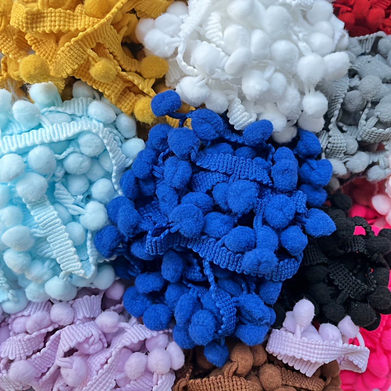 

Galon à pompons multicolores de 3 yards - Ruban à franges de boules de 1 pouce pour loisirs créatifs, couture, fête et décoration intérieure, vêtements, amélioration d'artisanat