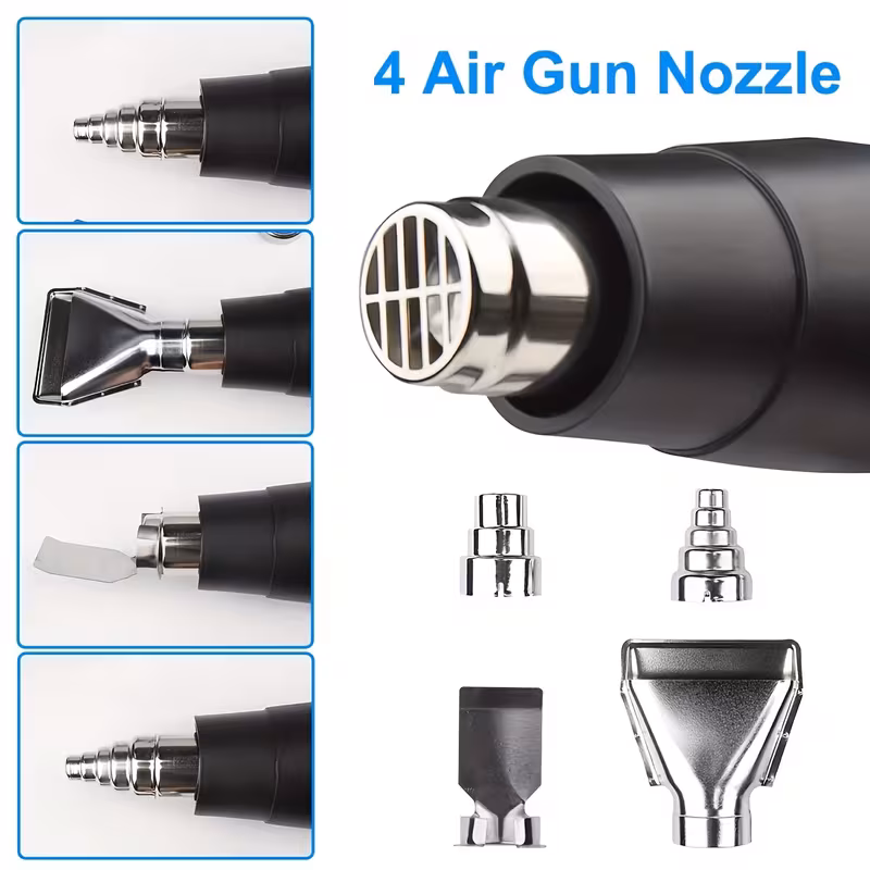 2500w heat gun hot air gun dual temperature settings 352 f 1202 heating hot air gun electric hand tool for bending plastic drying thawing handicrafts and shrinking pvc peeling paint Product details 2