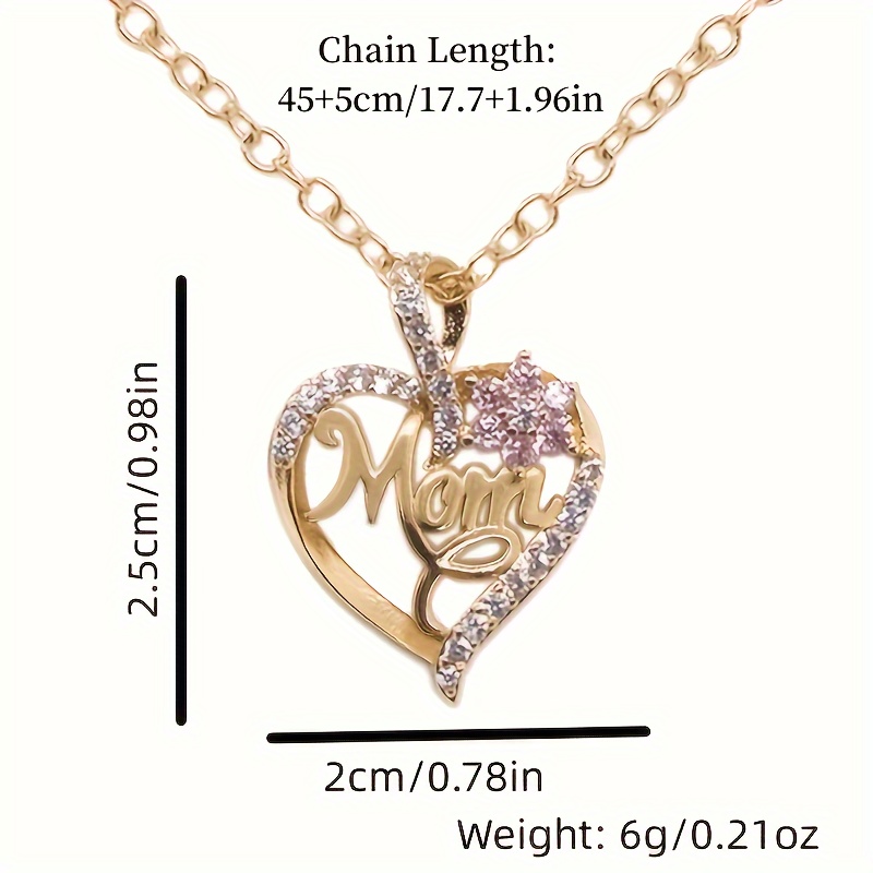 Creative Heart Flower "MOM" Pendant Necklace