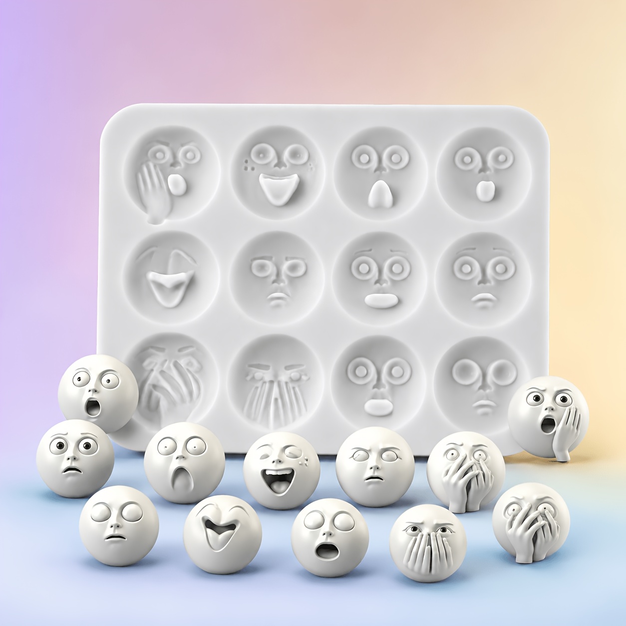 TEMU 1pc Goofy Silicone Mold, Candle Mold, Soap Mold, Resin Molds, Diy Soft Pottery Clay Drop Glue Decorative Mold, Moldes Para Velas, Plaster Mold,