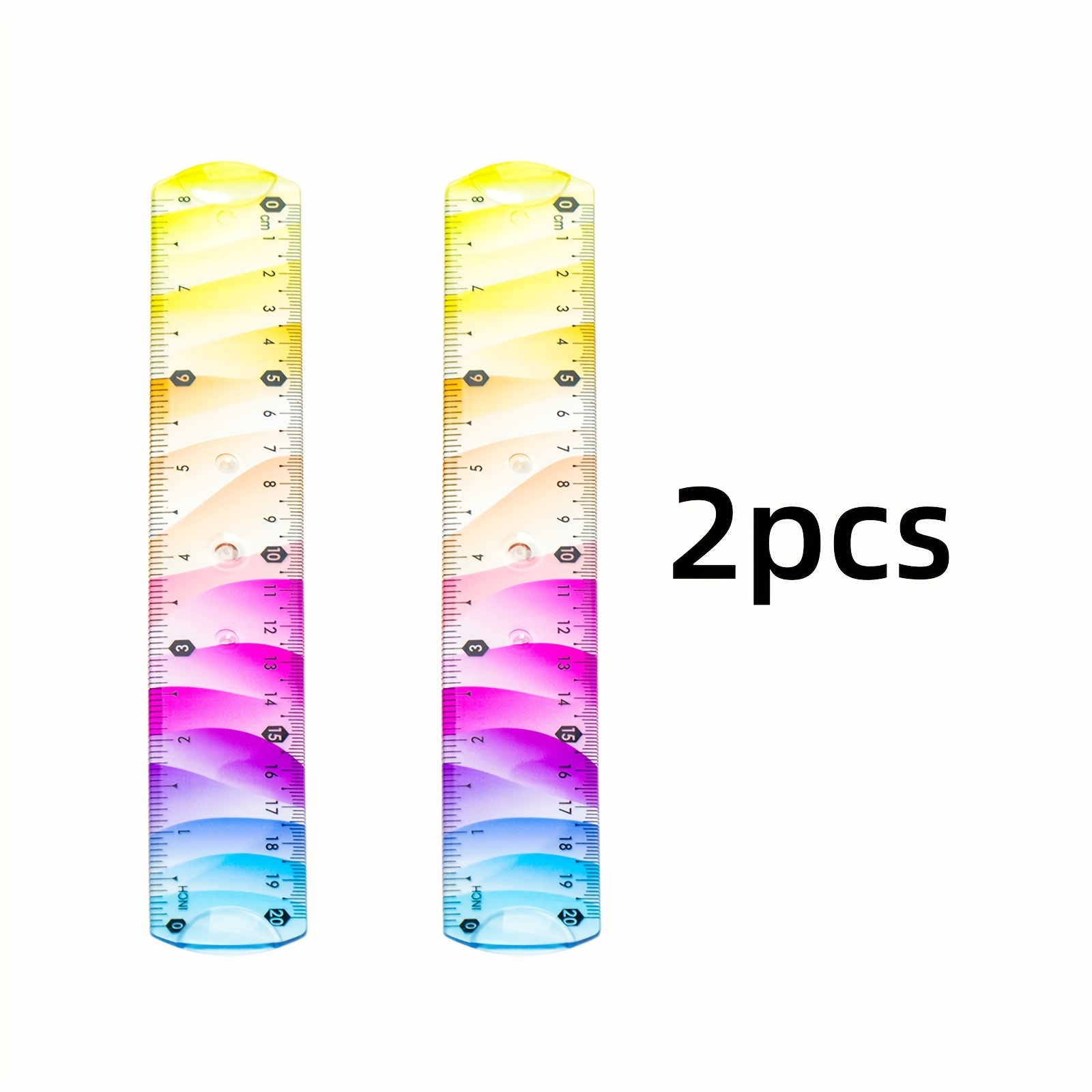 Image of Flexible Ruler With Vibrant Color-coded Scales - Durable Pvc Measurement, Clear & Stylish Design For School, Office, Diy Projects