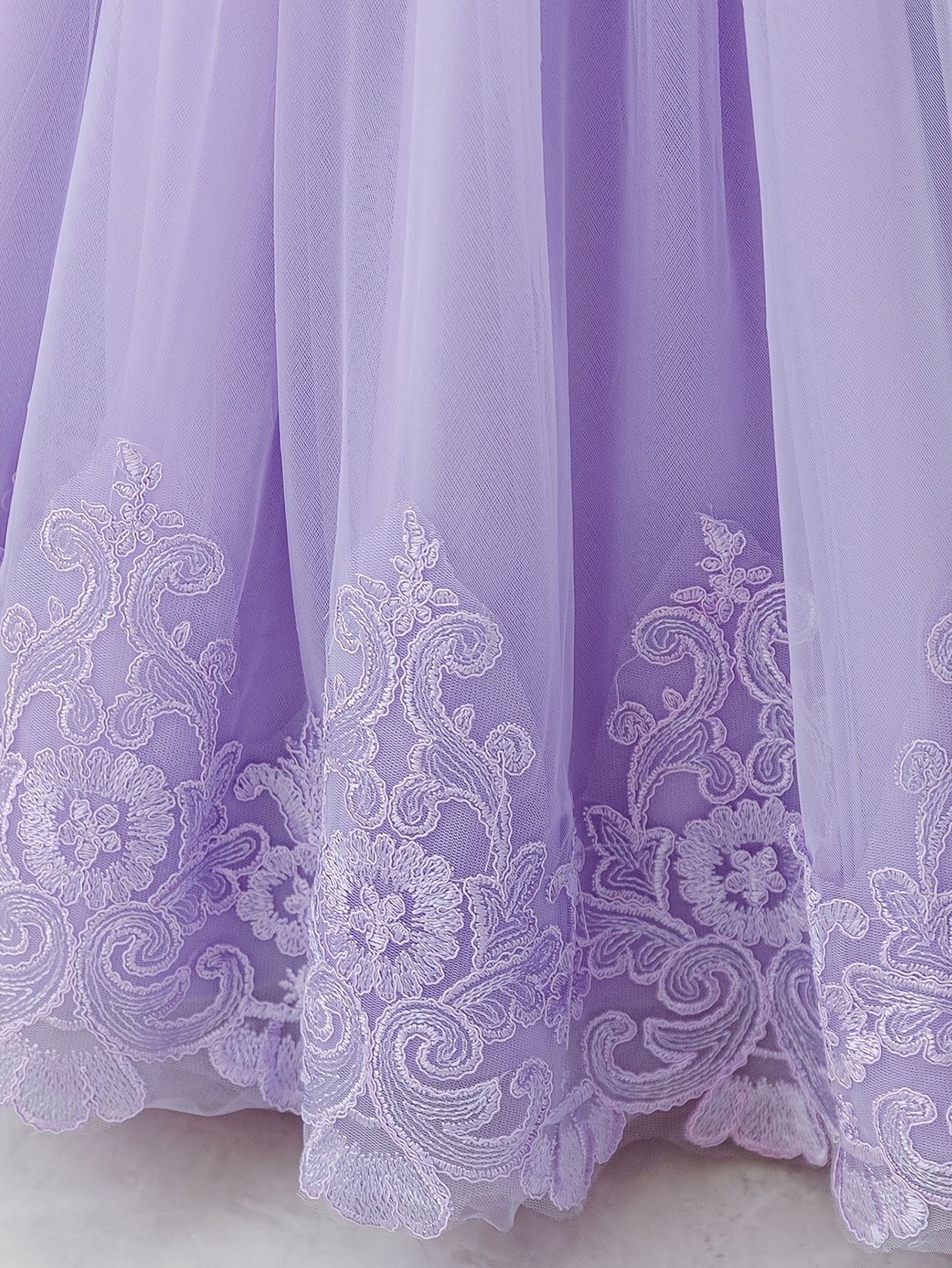 green emerald velvet dress Light Purple Tulle with Lace Layers Long Formal Dress, Light Purple Pr –  Formaldressy main image 0