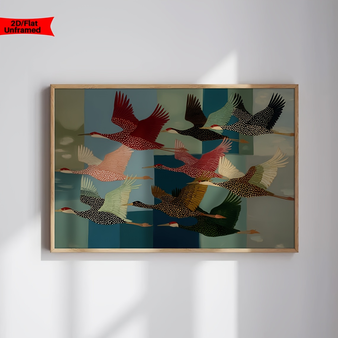 TEMU Affiches d'oiseaux 2D plates, style , sur toile d'oiseaux volants, décoration murale d'art d'oiseaux, impression d'art sur toile pour salon,