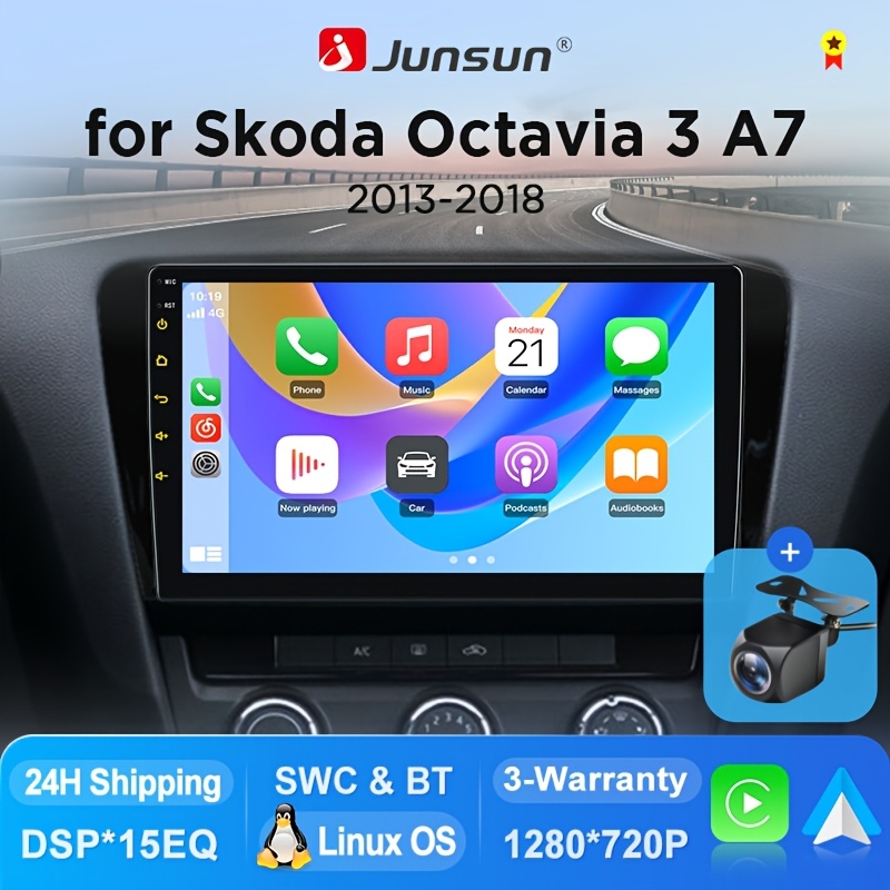 Image of Junsun Os & Auto Car Stereo For Octavia 3 A7 2013-2018, Ips Touchscreen With Dsp+15eq, Swc, Plug And Play, +rear Camera