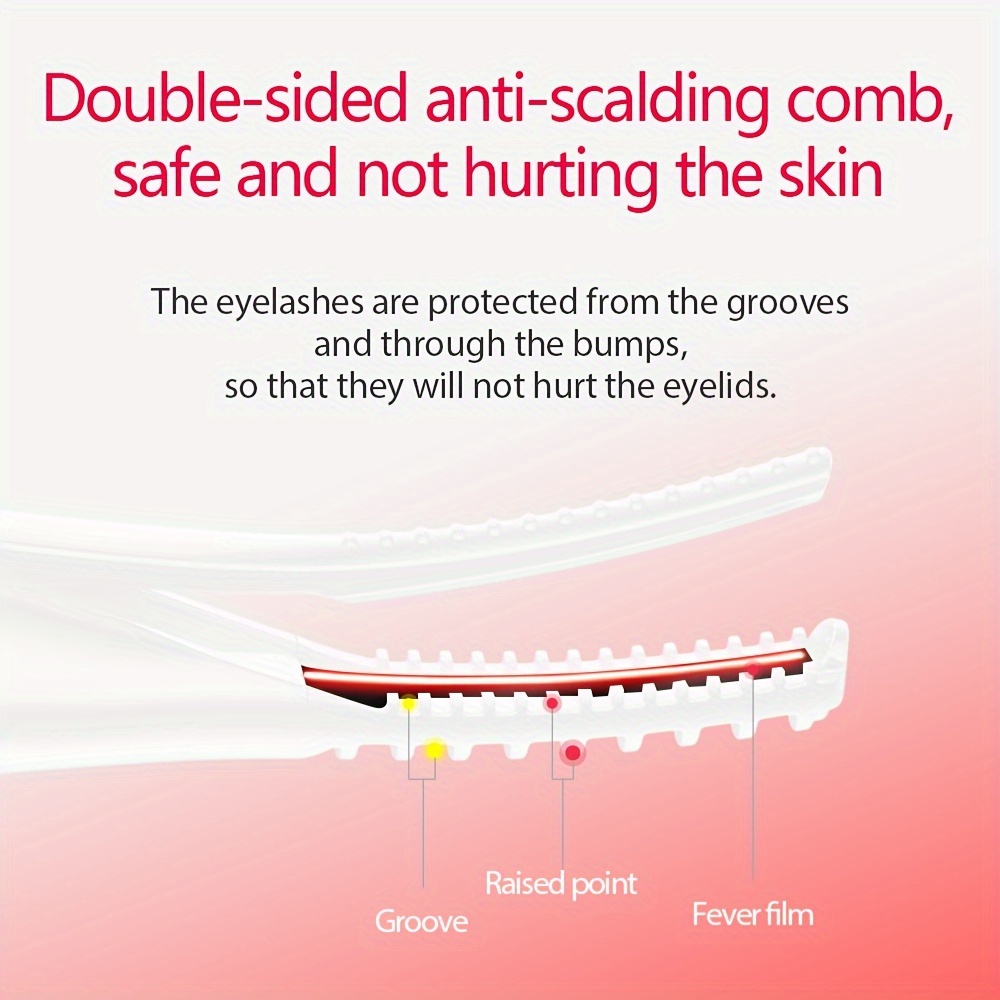 clip type heated eyelash curler with comb usb rechargeable for use after wearing false eyelashes and mascara 3 temperature quick curling long lasting Product details 7