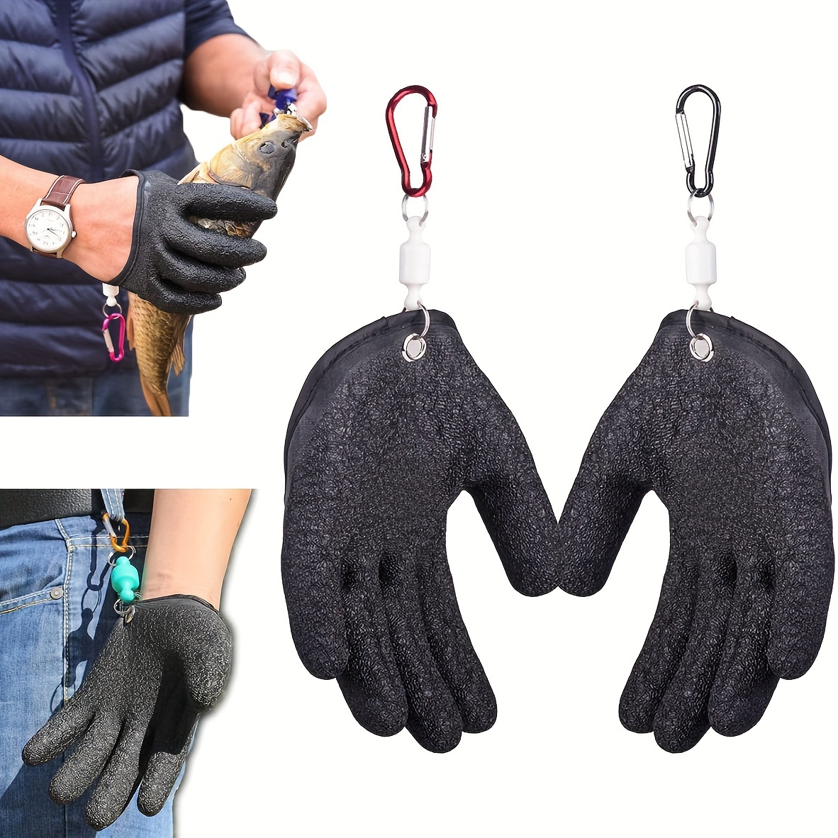 1pc Fishing Glove With Magnet Release Fisherman Professional Fish Catching Glove -slip Fishing Glove Protects Hand From Cuts Puncture And Scrapes