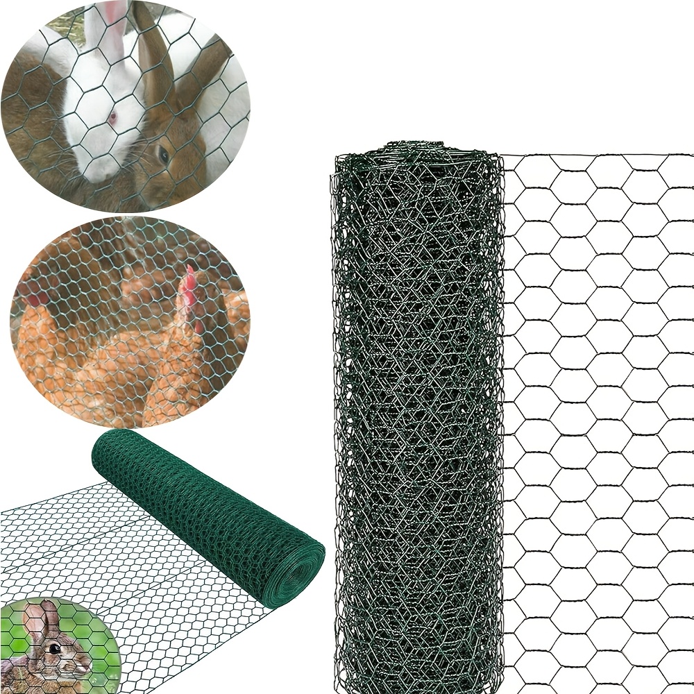 

Pvc-coated Hexagonal Mesh Fence, 25m X 50cm - Ideal For Rabbits & Small Animals, Garden Enclosure With 25mm Grid