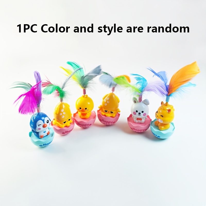 TEMU 1/2/3/4pcs Couleurs Aléatoires Nouveaux Jouets pour Animaux de Compagnie Jouets pour Chat Auto- Plumes Artificielles Tumbler Jouets pour Chat,