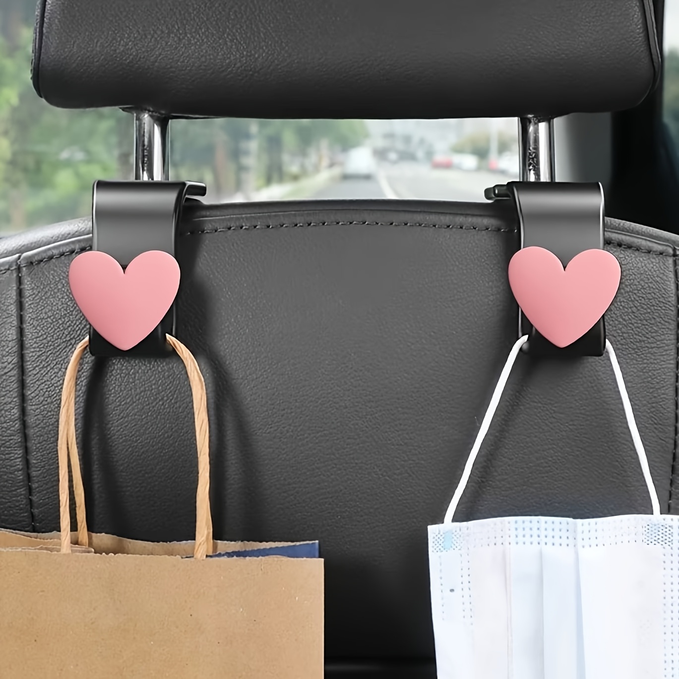 TEMU 2-pack Creative -shaped Car Storage Hooks, Headrest Storage Hooks, Car Ornaments, Handbag, Purse, Shopping Bag, Hat Storage Hooks