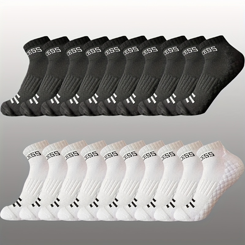 20 Pairs Spring Summer New Breathable Sweat-absorbing Easy Versatile Letter Soft Comfortable Men Women Same Style Short Socks, Sweat-resistant