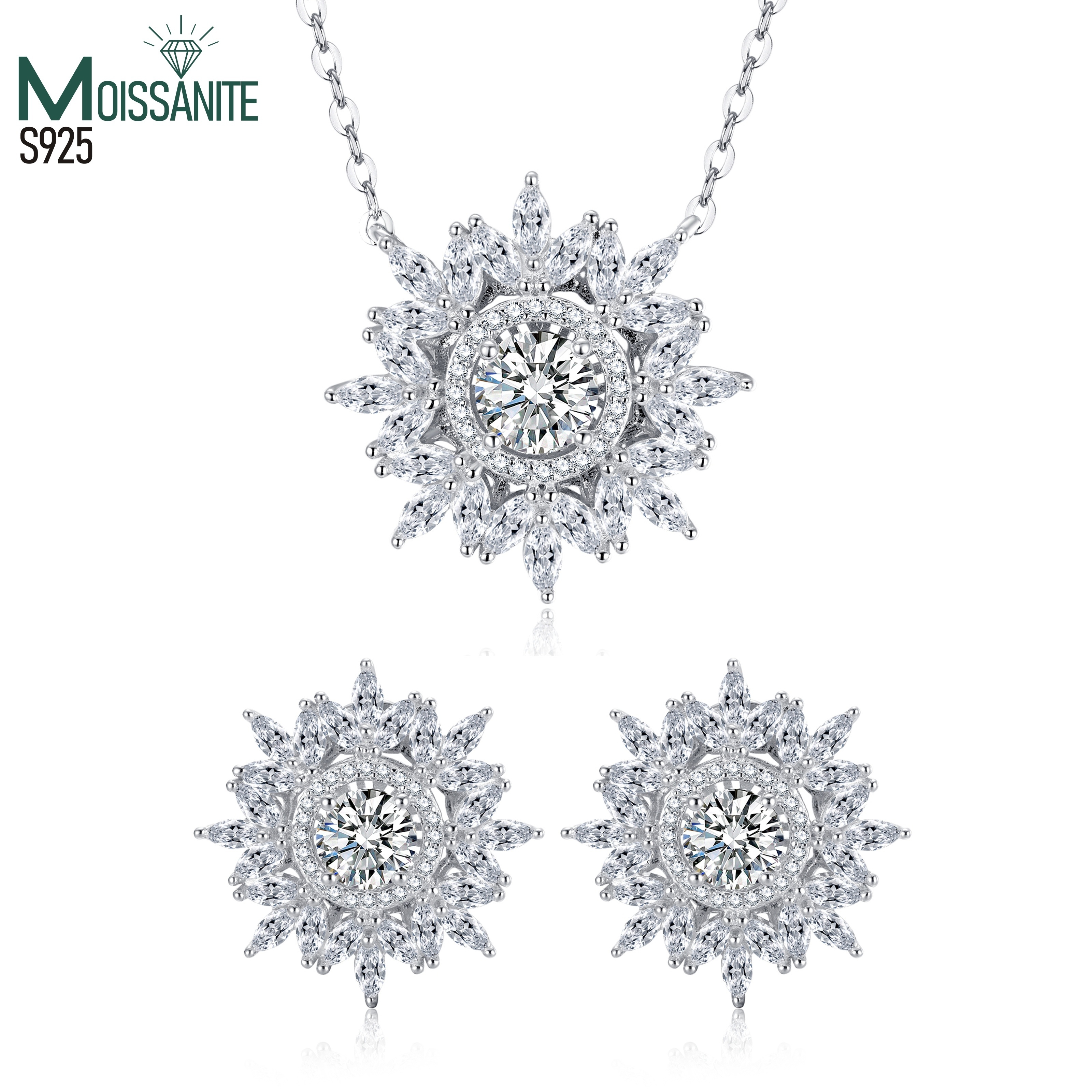 

925 La Moissanite Pendant Necklace Women' Jewelry Set Engagement , For For 's