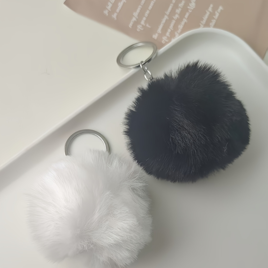 Faux Rex Rabbit Ball Keychain Pendant for Bags
