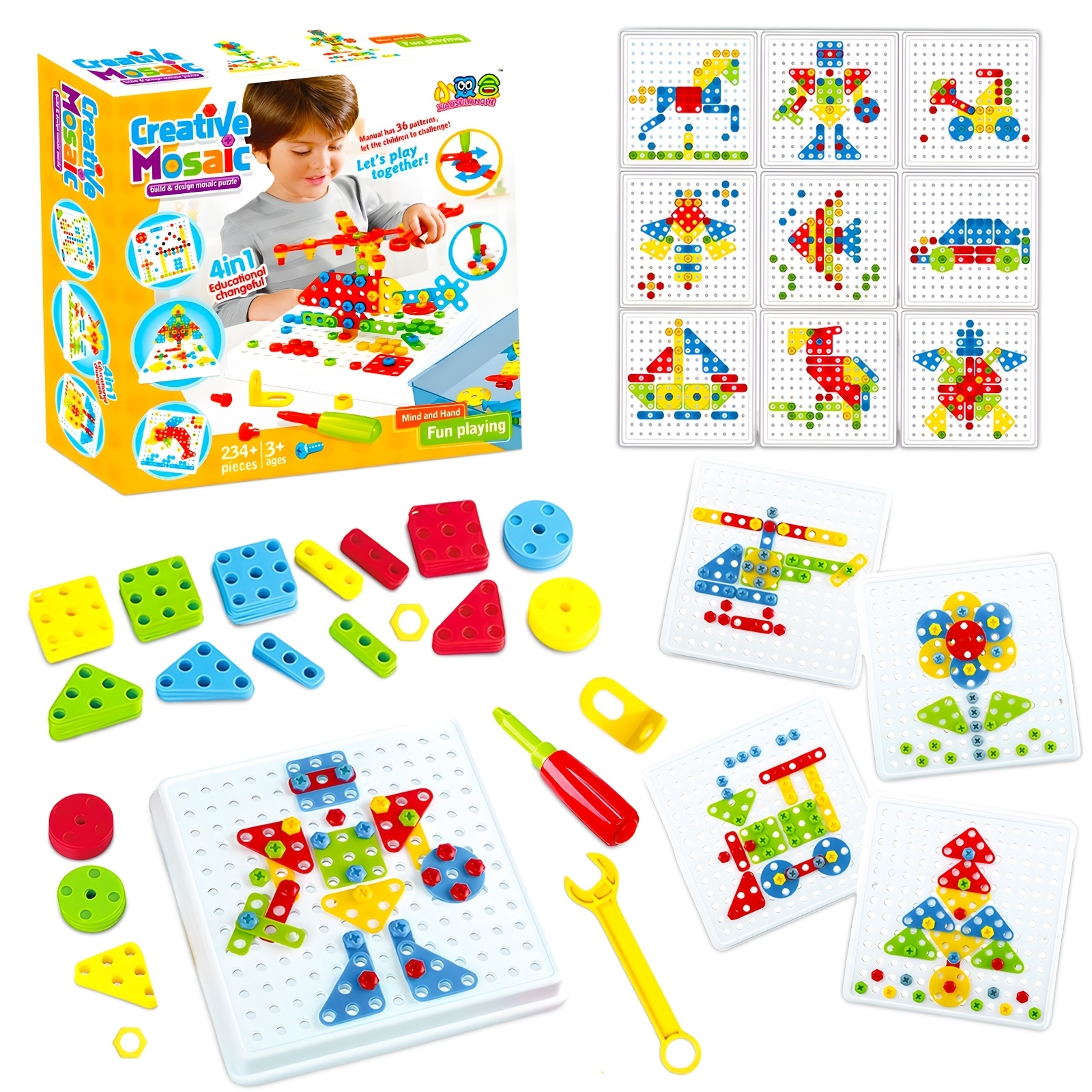 Image of Intelligent Assembly Toys, Puzzles, Latch Board, Puzzle Sets, Building Block Toys Tools, Suitable For Boys And Girls. Accessory Colors Are Random And Used As Holiday Gifts Or Birthday Gifts
