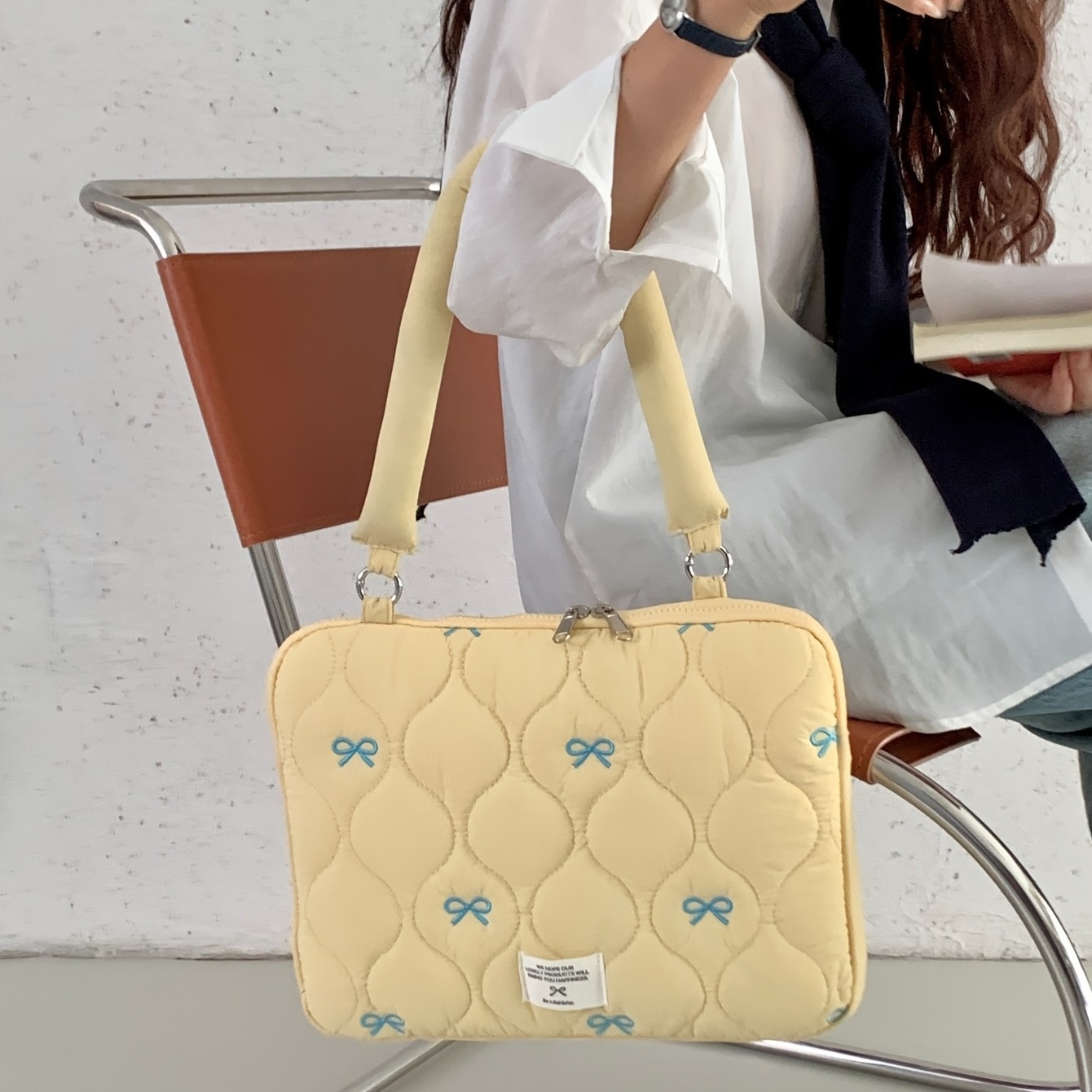 TEMU Sweet Bow Laptop Bag, Compatible With Macbook 13/14 Inches .6 Inches, Single Shoulder Laptop Inner Bag