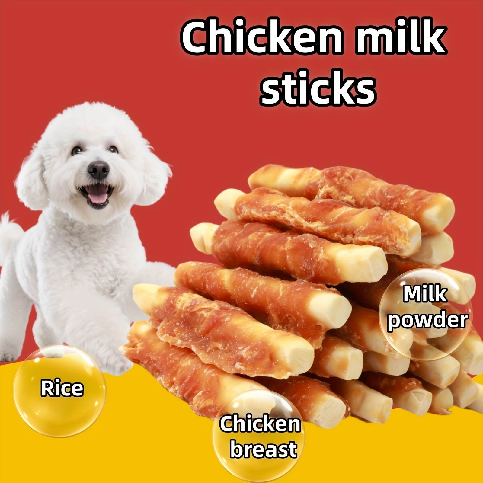 TEMU Dog Snacks - Chicken Milk Snacks Goat Milk Chicken Nuggets - Probiotic Chewable Tablets (suitable For Sensitive Stomachs) Pet Snacks