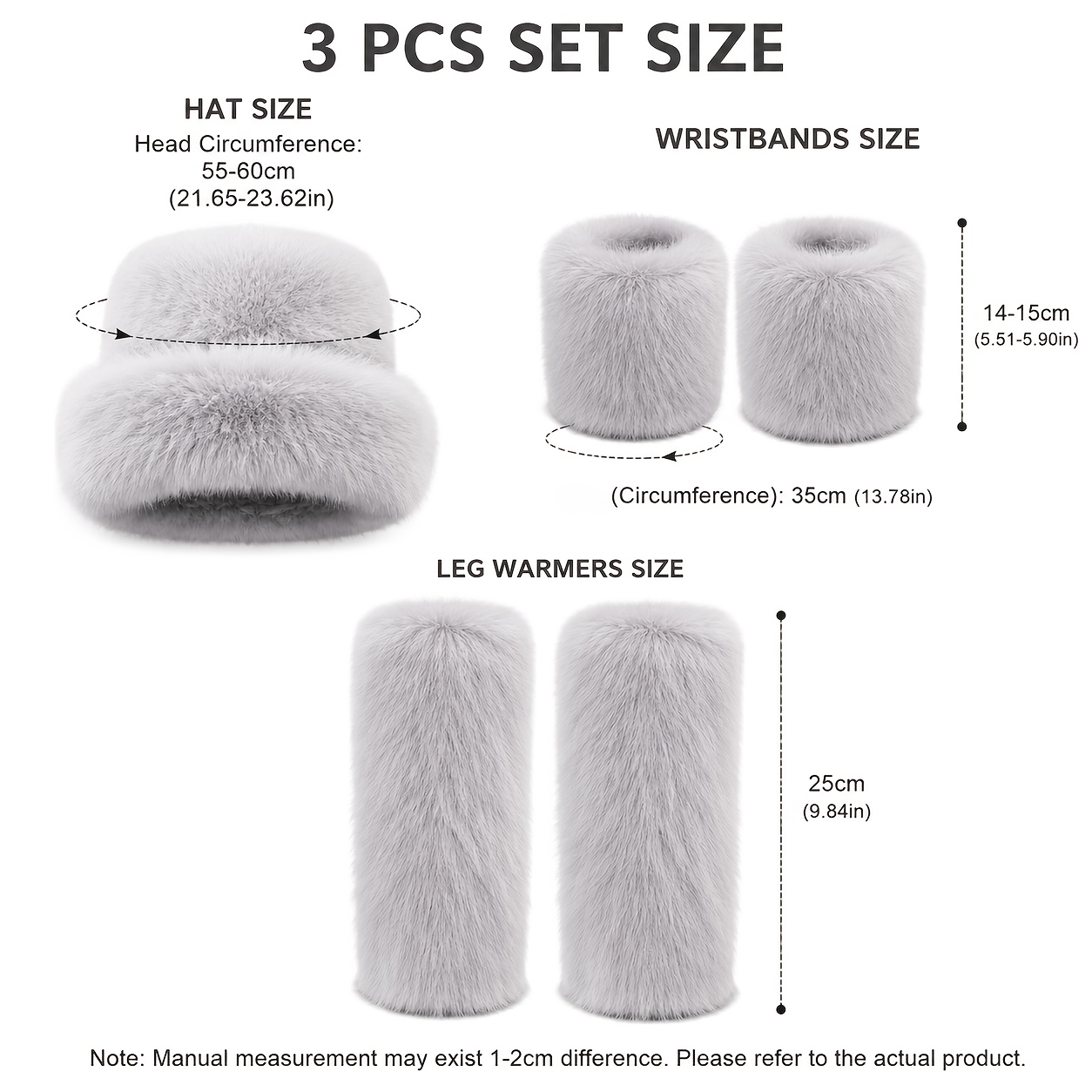 3pcs Unisex Winter Gear Set with Hat, Wristbands, and Leg Warmers