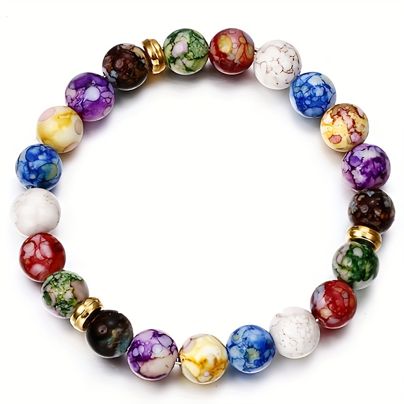 Handcrafted Beaded Bracelets Featuring Colored Stones, Perfect As A Christmas Present