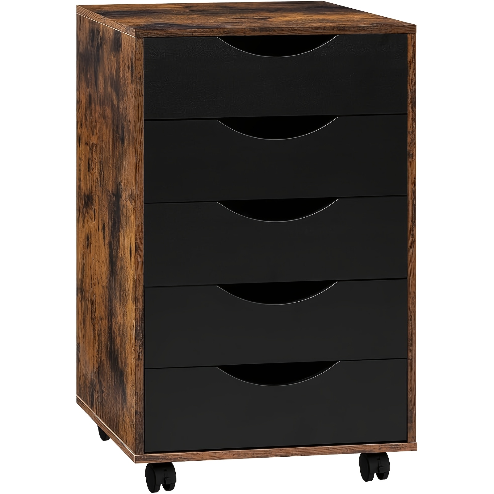 1pc Storage Cabinet With 5 Drawers, Storage Cabinet, Filing Cabinet, Wheels, Movable Drawer Cabinet, Office Cabinet, Office Container, Desk Base Cabinet, Suitable For Office Or Home Use, 40x66.5x40 Cm
