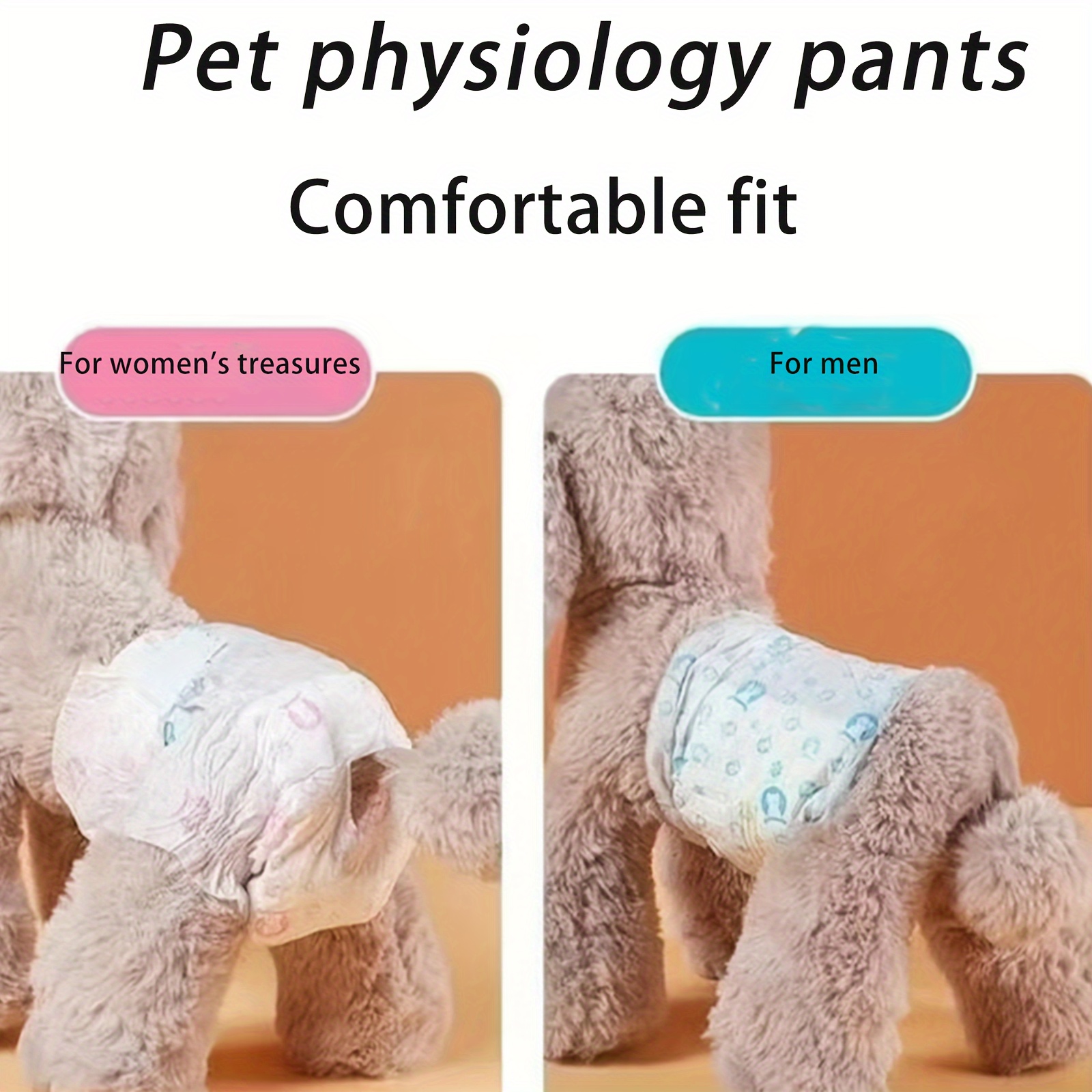 

Pet Diapers For Dogs - Leakproof, Breathable Nonwoven & Cotton Blend, Washable Female Puppy Menstrual Pants With Adjustable Hook And Loop Fasteners