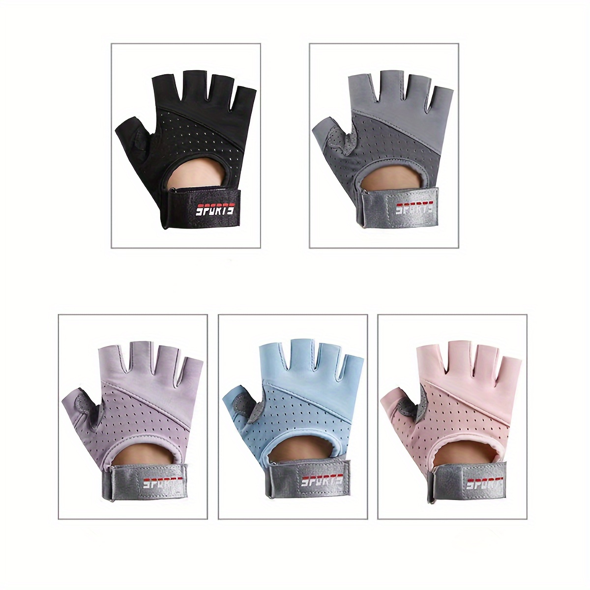 

Women's 4 Seasons Thin Breathable Fingerless Gloves, Yoga Fitness Gloves, Biker Riding Outdoor Sports Gloves
