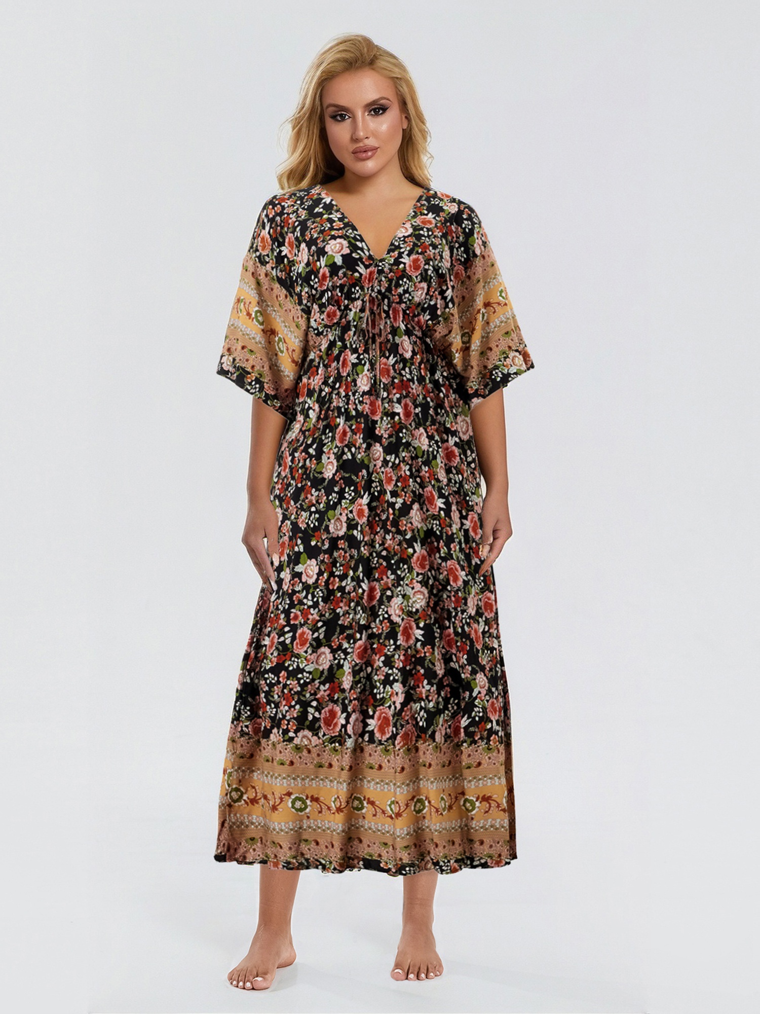 half sleeve boho maxi dress Dreamcatcher Fiorella Half Sleeve Maxi Dress main image 0
