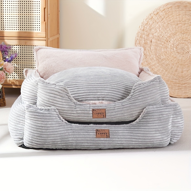 1pc detachable and washable corduroy back dog nest warm cat nest mat sleeping warm furry nest winter   Product details 8