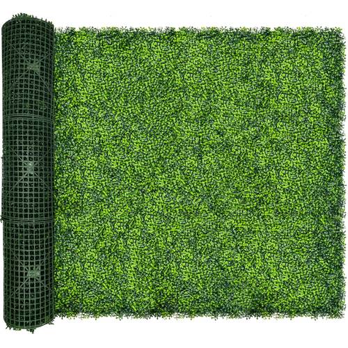 artificial ivy privacy fence screen uv anti faux boxwood roll grass wall panels for patio balcony privacy garden backyard greenery wall backdrop decor 3 layer leaves 128 1 120 inches long and 72 48 inches wide