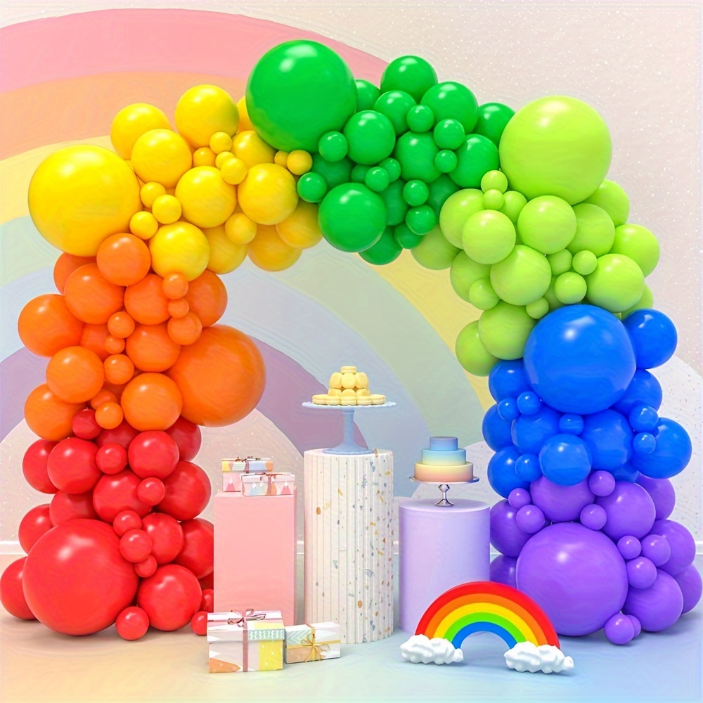 

161pcs Rainbow Balloon Garland Arch Set, 5/12/18inch Party Balloons For Graduation Day Party Wedding Decoration Carnival Carnival Easter Decoration Mother's Day Valentine's Day Supplies