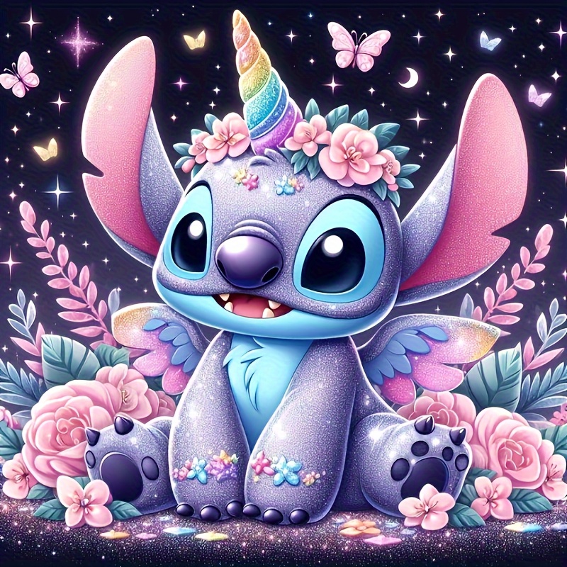 

Disney Stitch Diamond Art Painting, Full Round Diamond Art, Decorative Wall Art Hanging Painting Home Decoration Valentine's Day Gifts, Decorative Craft Wall Art For Home Wall Decor Gifts