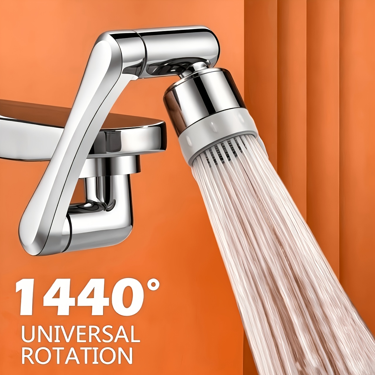 TEMU 2pcs Heavy Duty Universal Rotating Faucet Nozzles, 1440° Full Rotation, Water Saving Kitchen Sink Extenders With Robotic Arm Design, Compatible