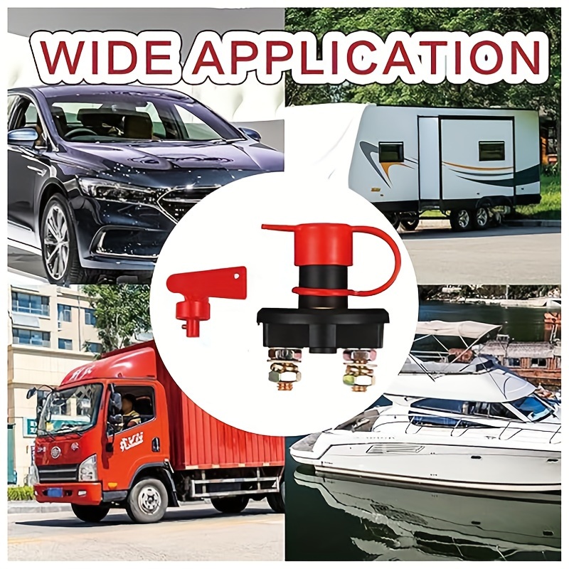 12v 24v iron battery disconnect switch 200a continuous duty   off isolator for marine   truck korean car series heavy duty kill switch with 2 keys without battery Product details 5