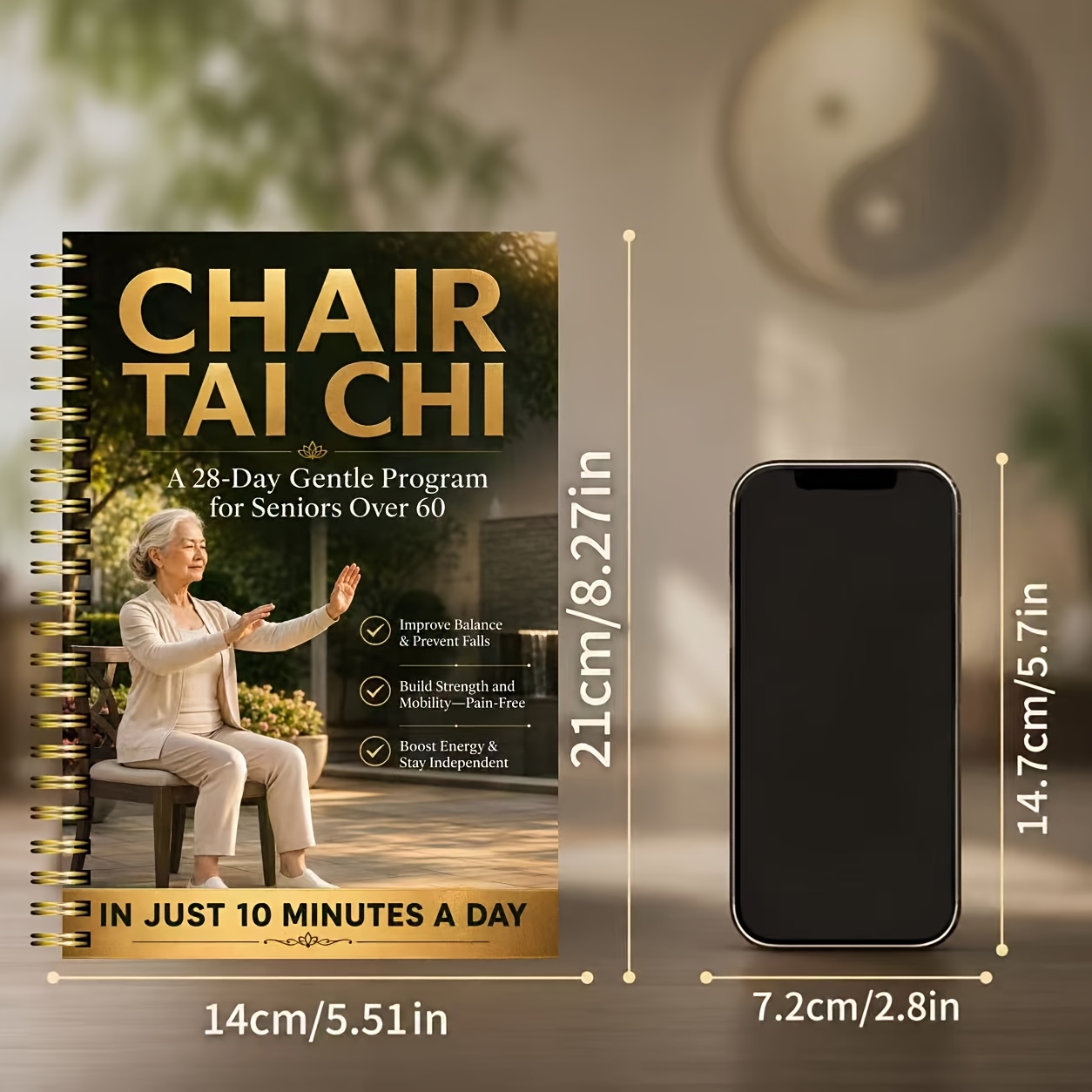 TEMU Guide de Tai Chi pour Personnes Âgées : Applicable aux Plus de 60 Ans - Plan d'Entraînement , Manuel d'Exercices à Reliure Spirale, Adapté à