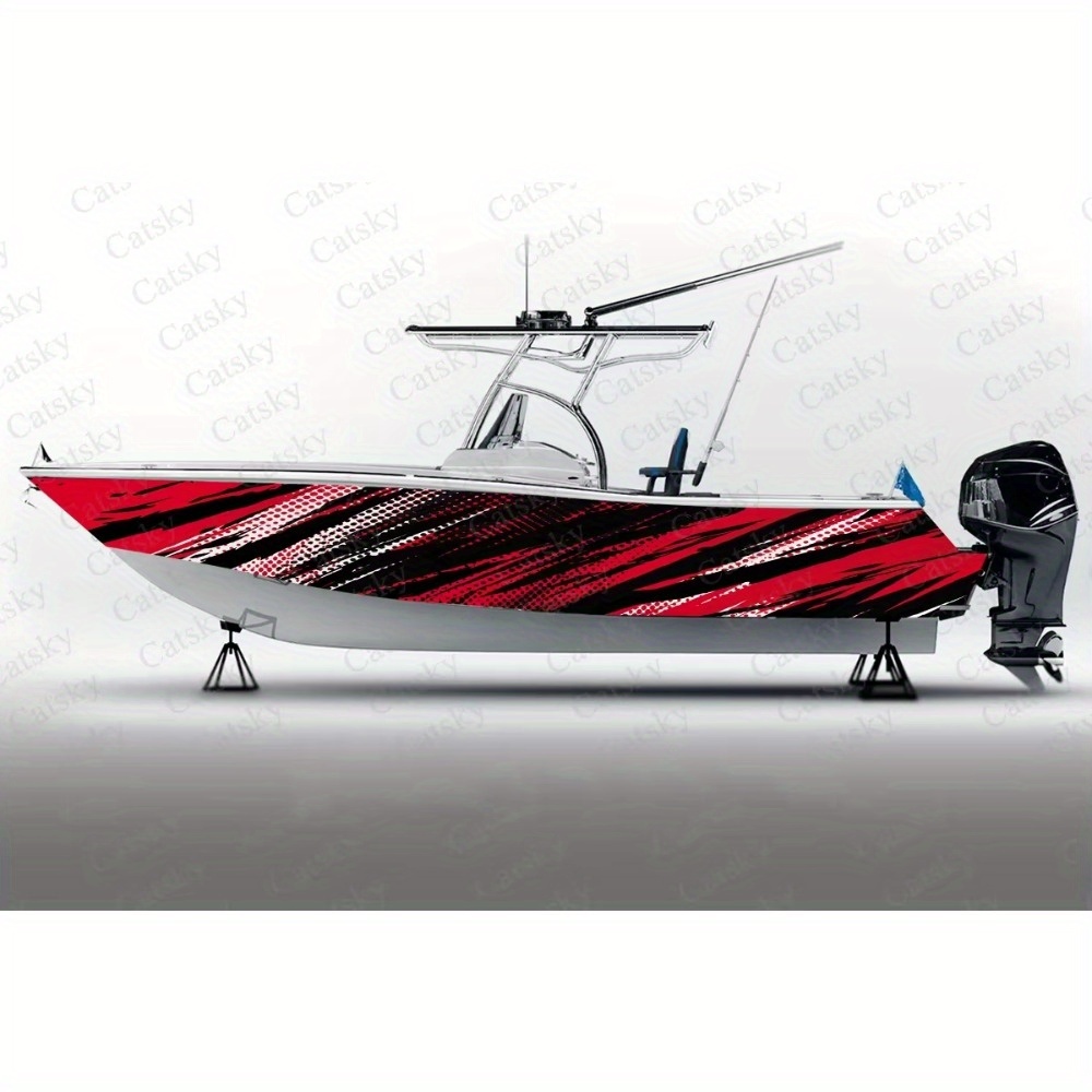 Vector Color Bar Geometric Abstract Boat Sticker Wrap