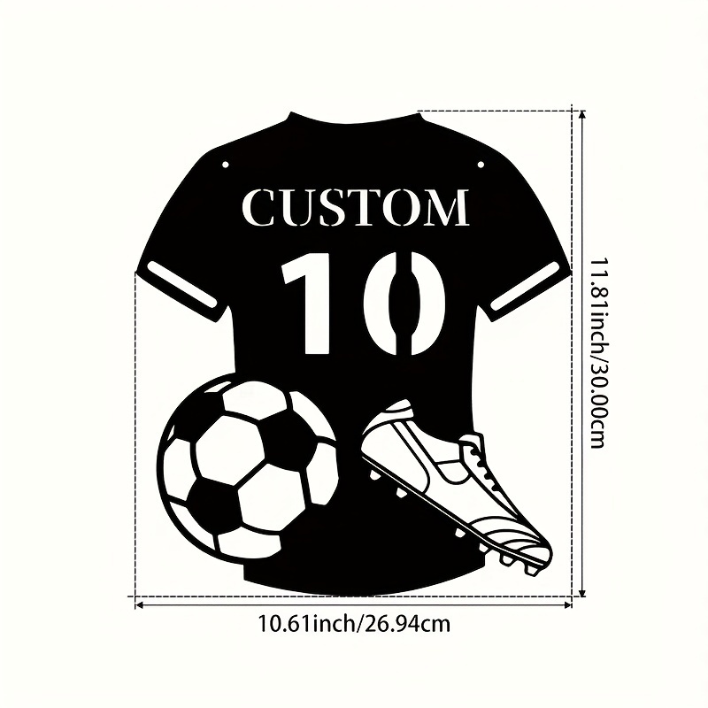 Image of Customize Metal Football Jerseys And Sports Shoe Wall Art, Customize - Personalized Farmhouse Decorations For Living Rooms, , And | Unique Gift Ideas