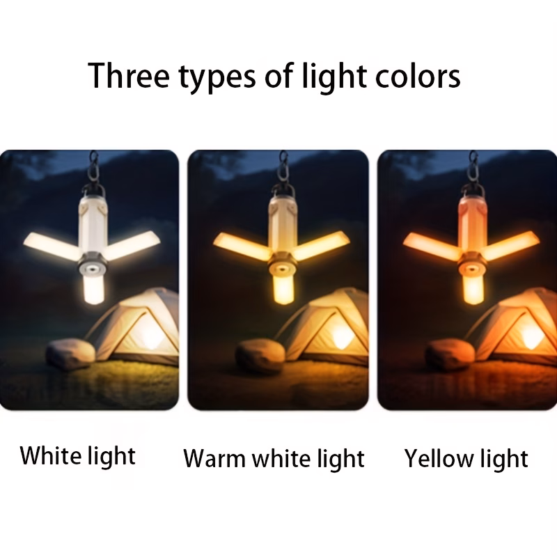 rechargeable led folding camping light usb portable flashlight 360 design with charge display and 6 outdoor hanging tent light suitable for hiking and emergency Product details 5
