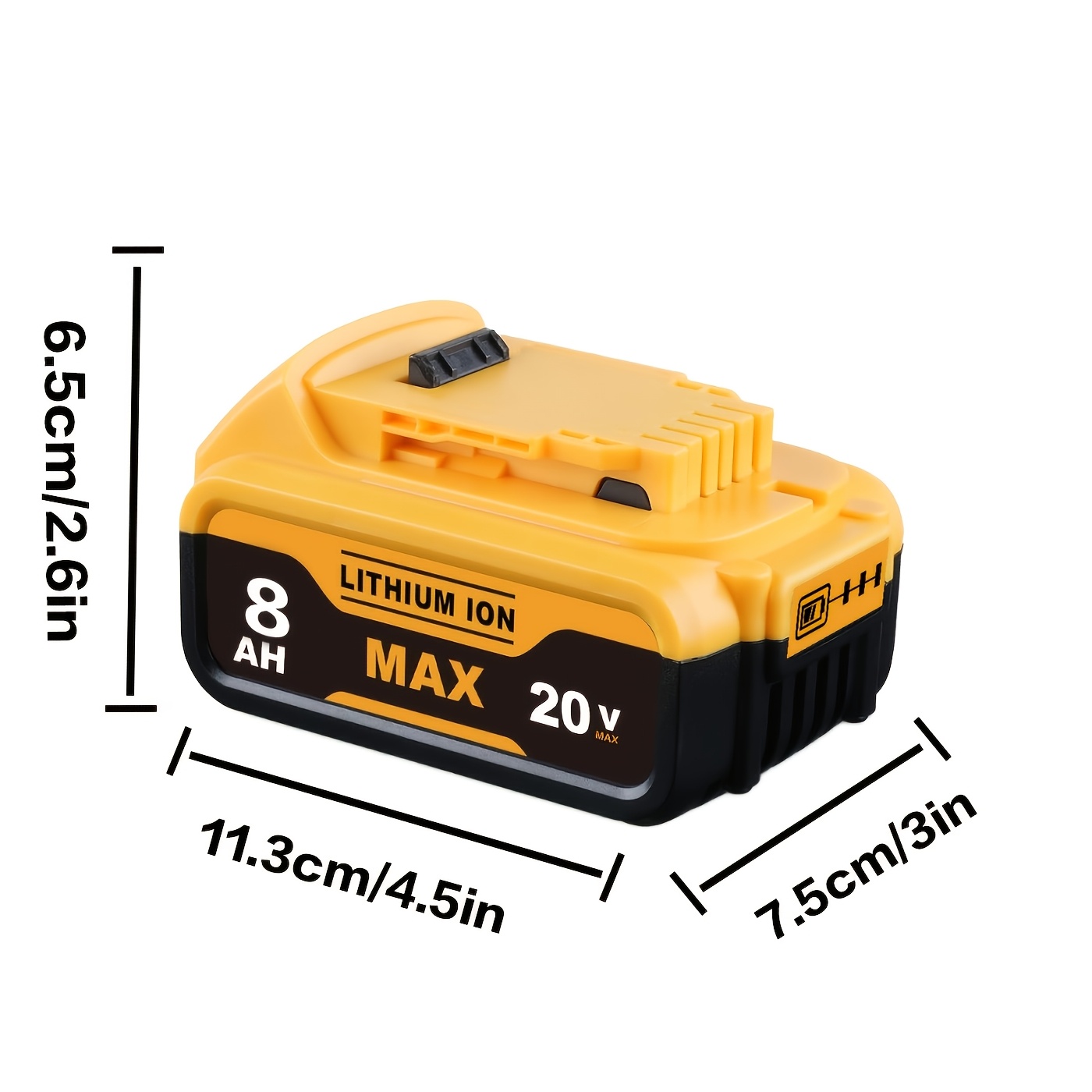 8000mAh 20V MAX Replacement Li-ion Battery for Dewalt Cordless Power Tools DCB208 DCB207 DCB206 and More