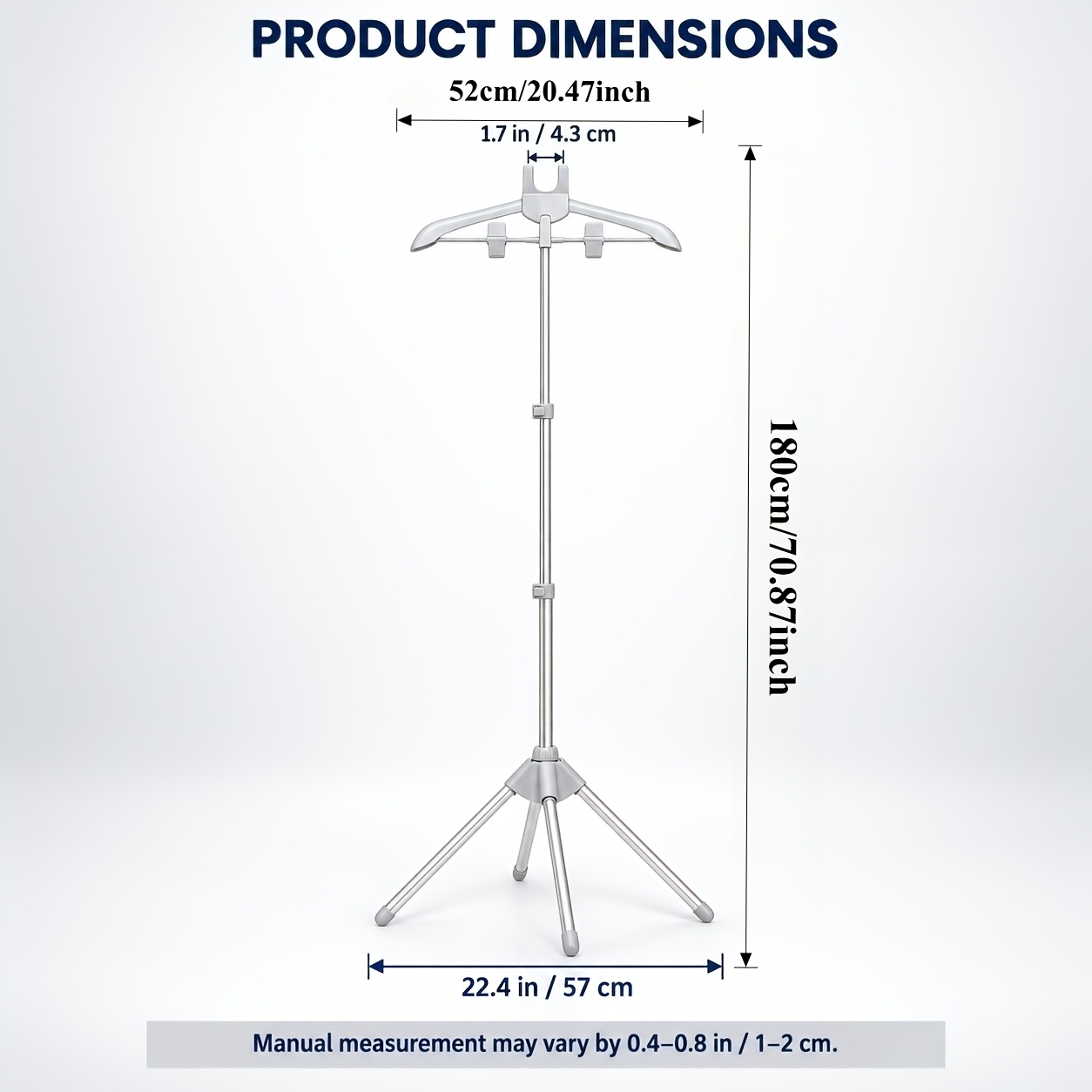 TEMU Aluminum Alloy Telescopic Ironing Rack - A Foldable And Height-adjustable Clothes Drying And Ironing Rack With 360° Rotating Arm Design, Of