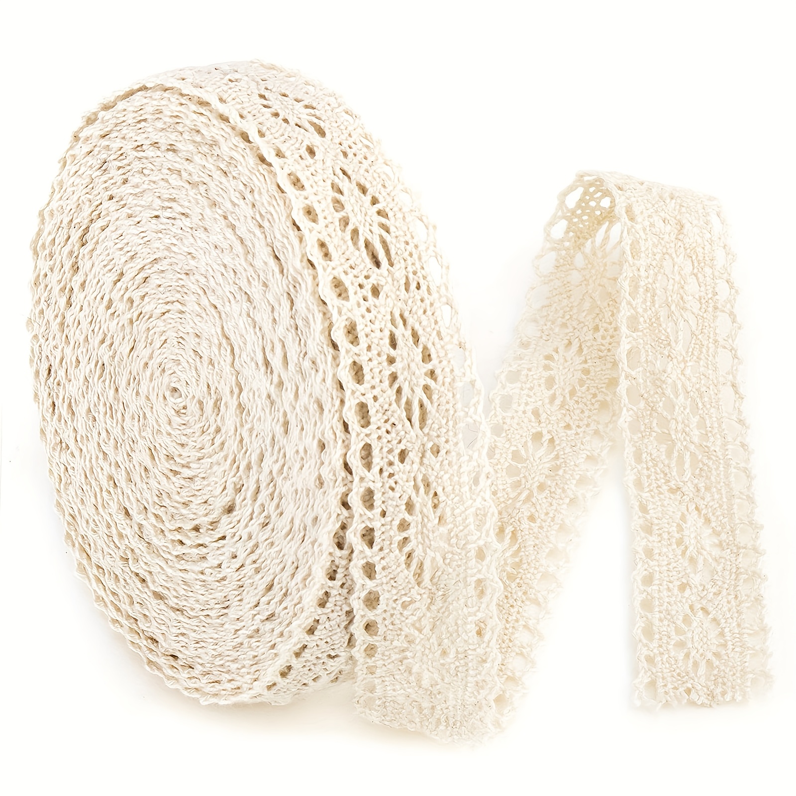 /roll, Hollow Lace Trim, 2.1 Cm Wide Off-white, Romantic Elegant Texture Light And Exquisite Pattern, Fabric Lingerie Sewing Supplies Clothing Tablecloth Home Decor
