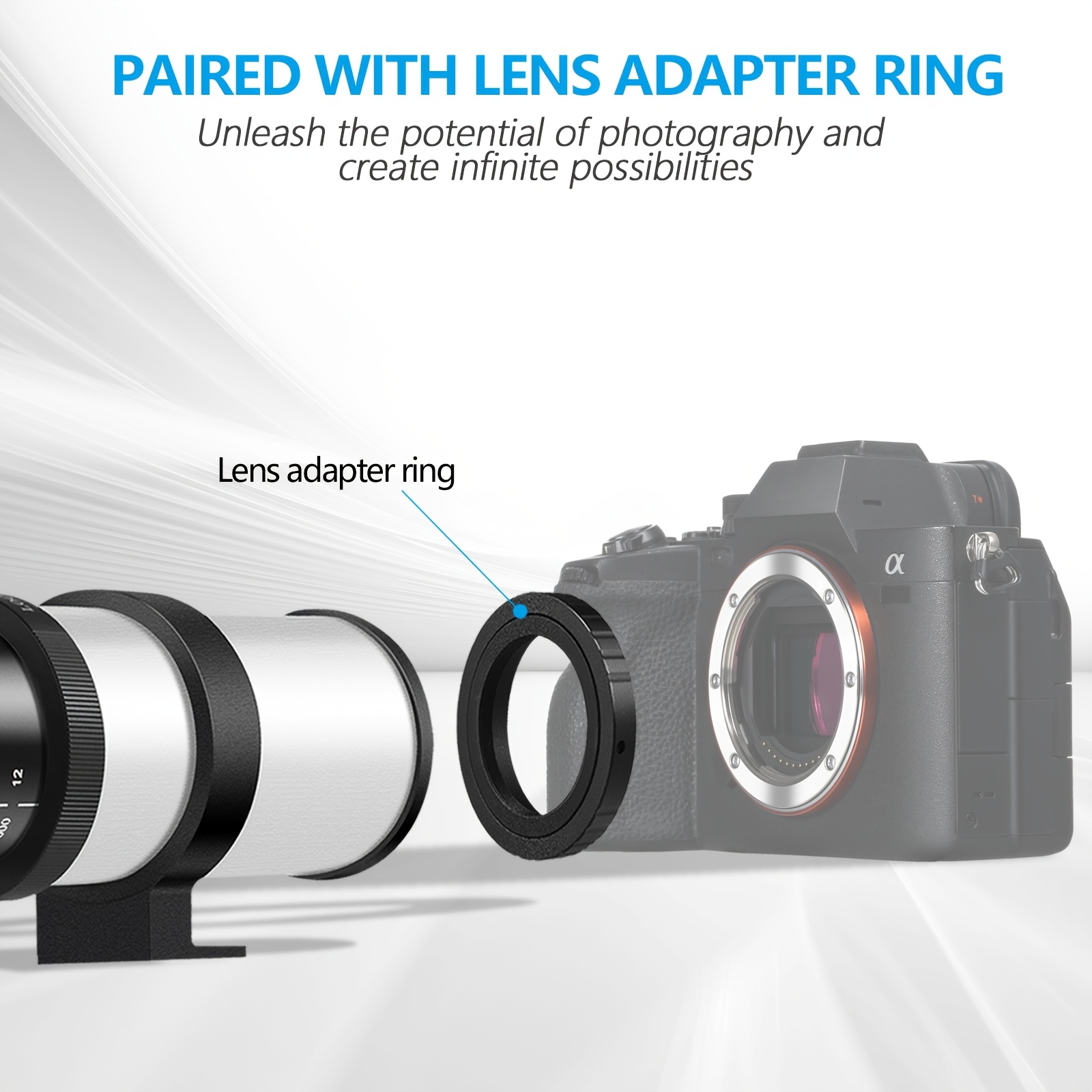 420-800mm Telephoto Zoom Lens for Nikon DSLR Cameras Manual  Focus, T-Type Mount, Compatible with Multiple Camera Models,