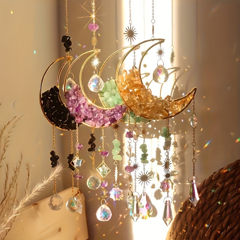TEMU 4pcs Prism Light Catcher, Glass Pendant Hanging Decoration For Window Home Garden Wall Christmas Thanksgiving Decor